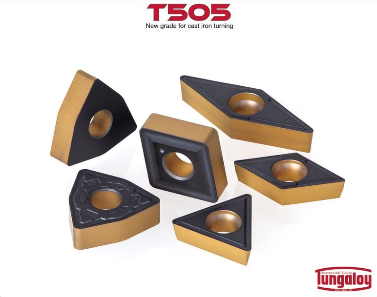 Tungaloy’s latest T505 CVD grade provides enhanced wear resistance for turning cast iron
